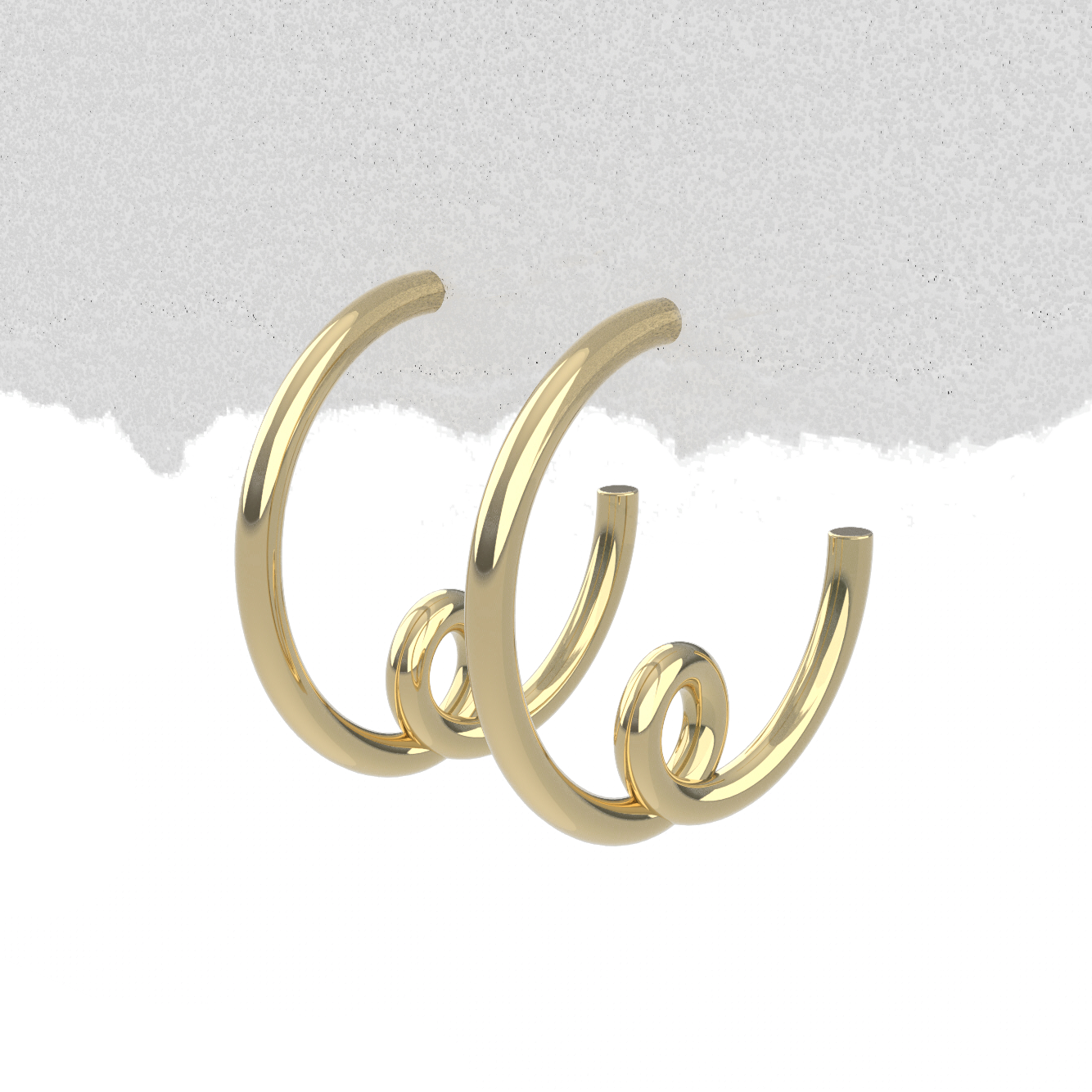 14K Yellow Gold Small Loopy Earrings