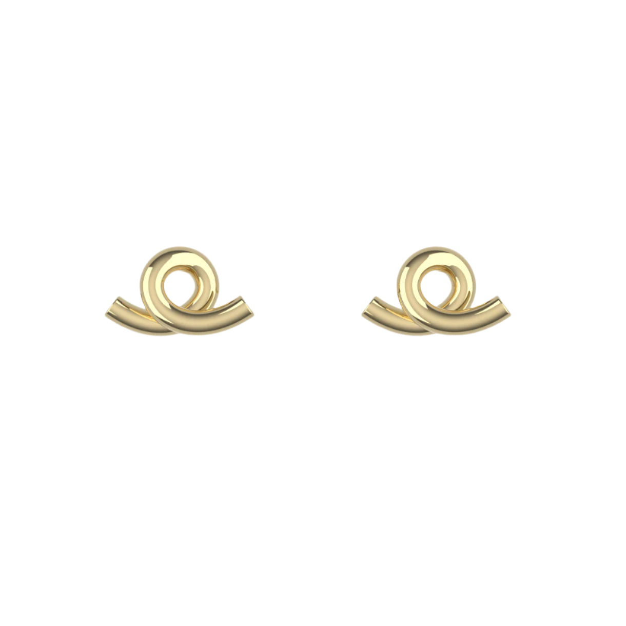 14K Yellow Gold Loopy Stud Earrings