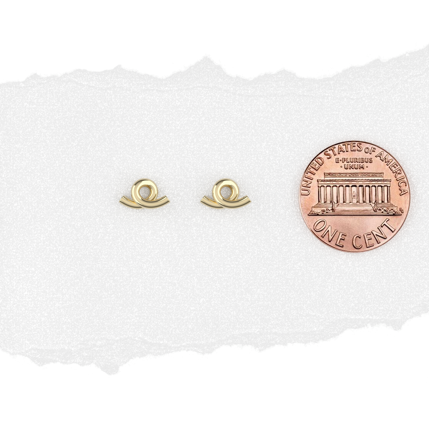 14K Yellow Gold Loopy Stud Earrings