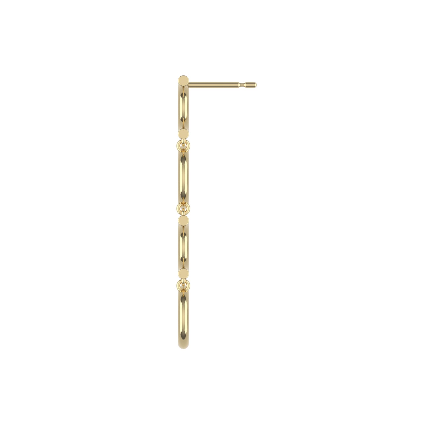 14K Yellow Gold Macaroni Dangle Earrings