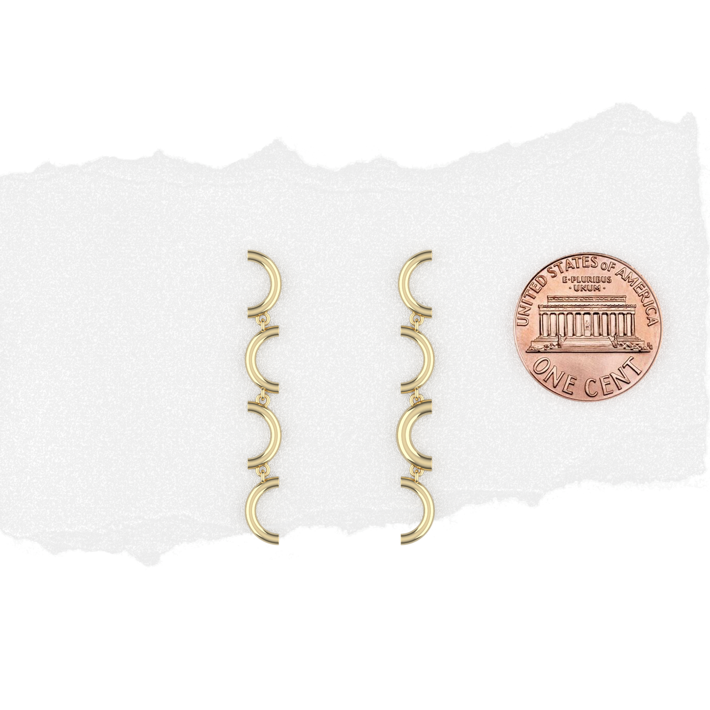 14K Yellow Gold Macaroni Dangle Earrings