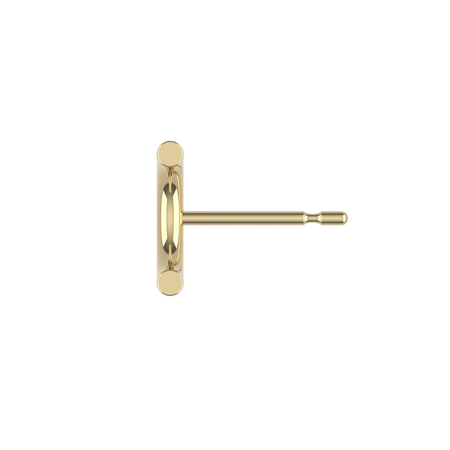 14K Yellow Gold Macaroni Stud Earrings