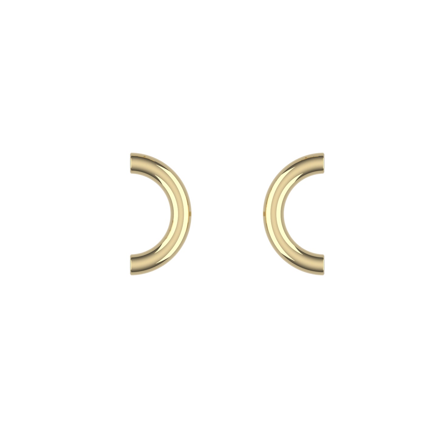 14K Yellow Gold Macaroni Stud Earrings