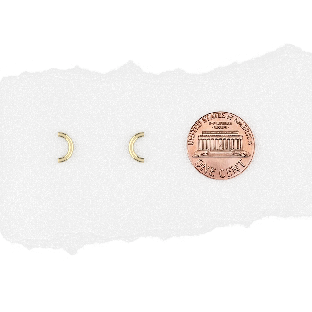14K Yellow Gold Macaroni Stud Earrings