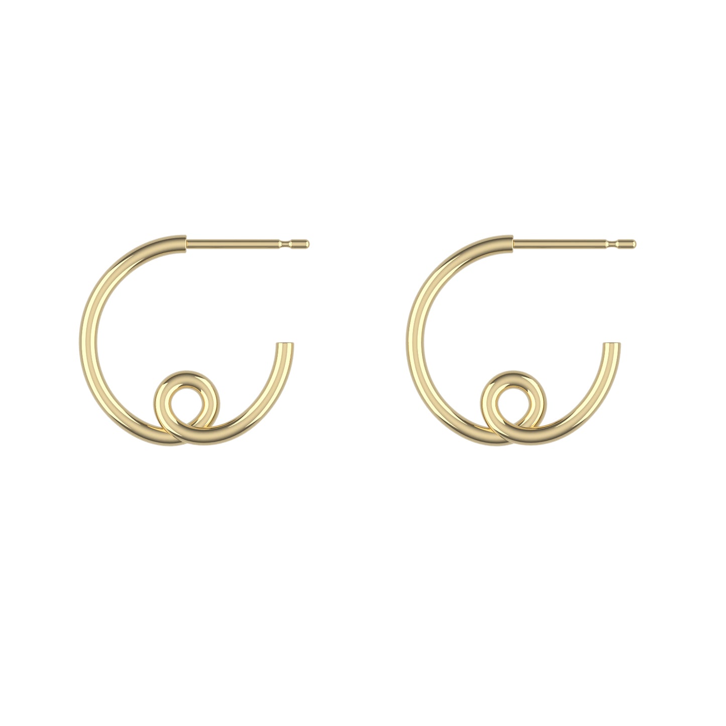 14K Yellow Gold Gemstone Small Loopy Earrings