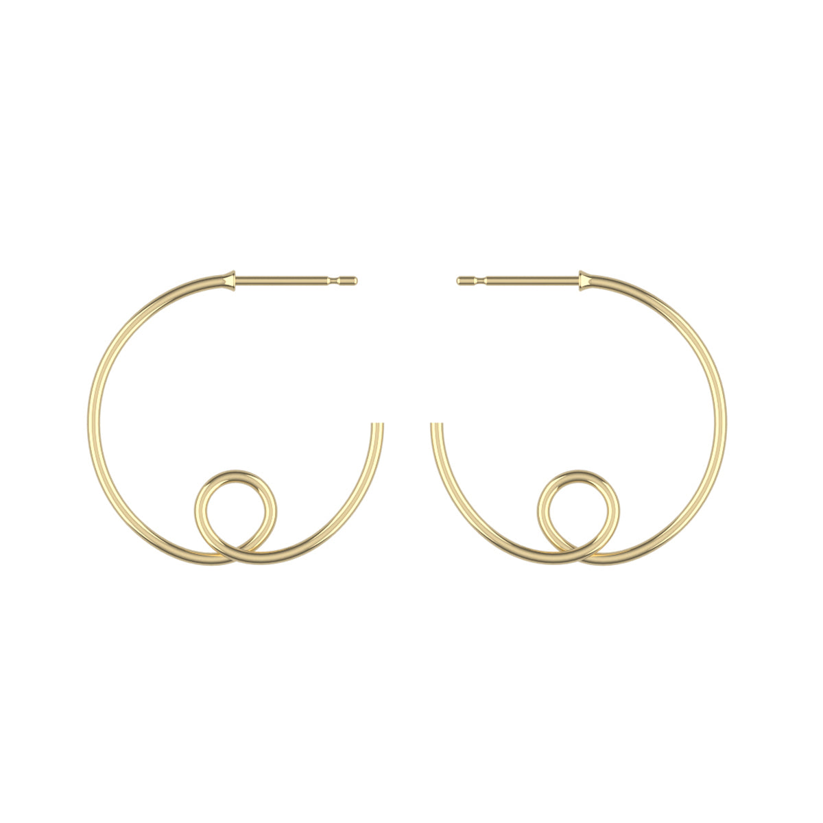 14K Yellow Gold Large Loopy Earrings