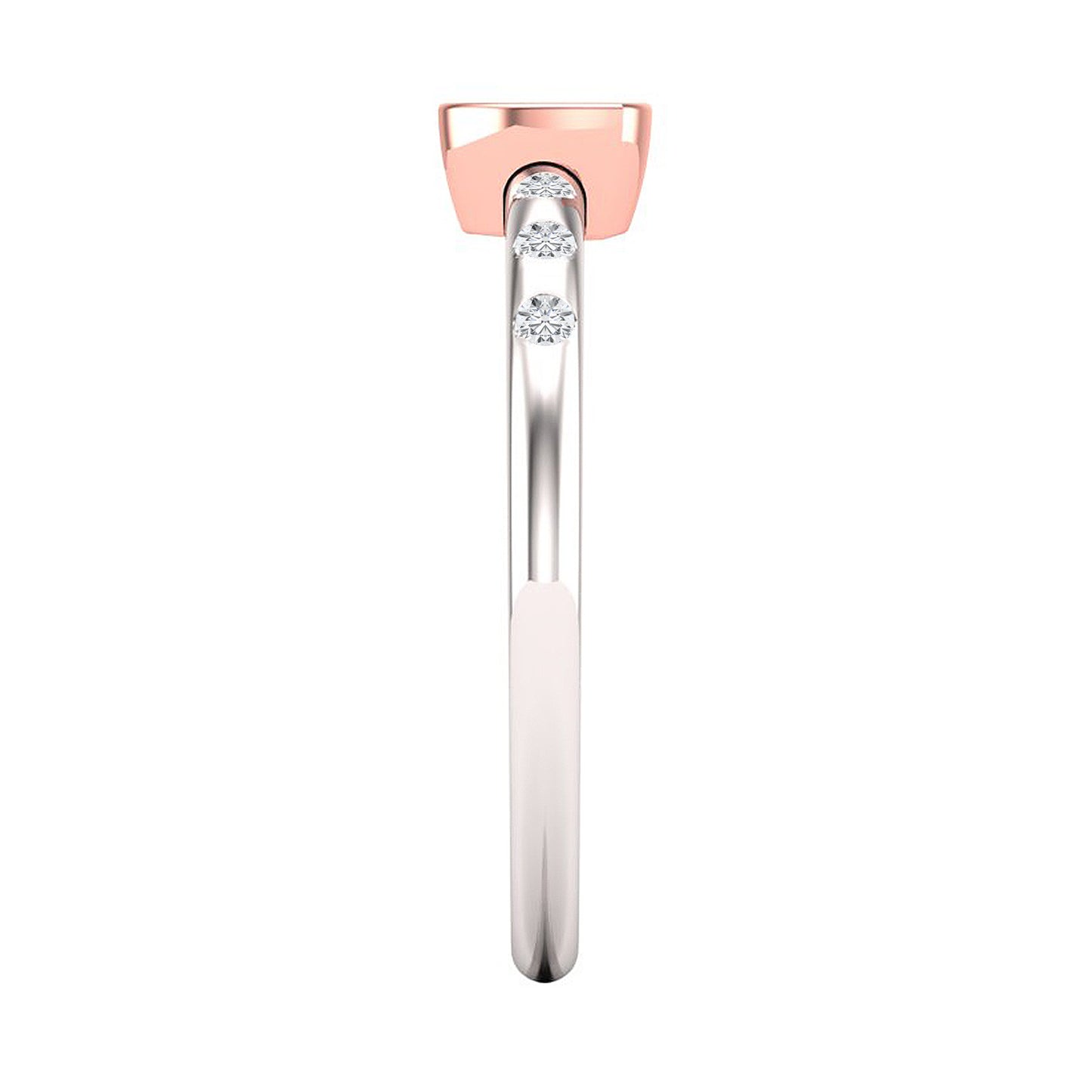 pink trillion cut tourmaline ring side