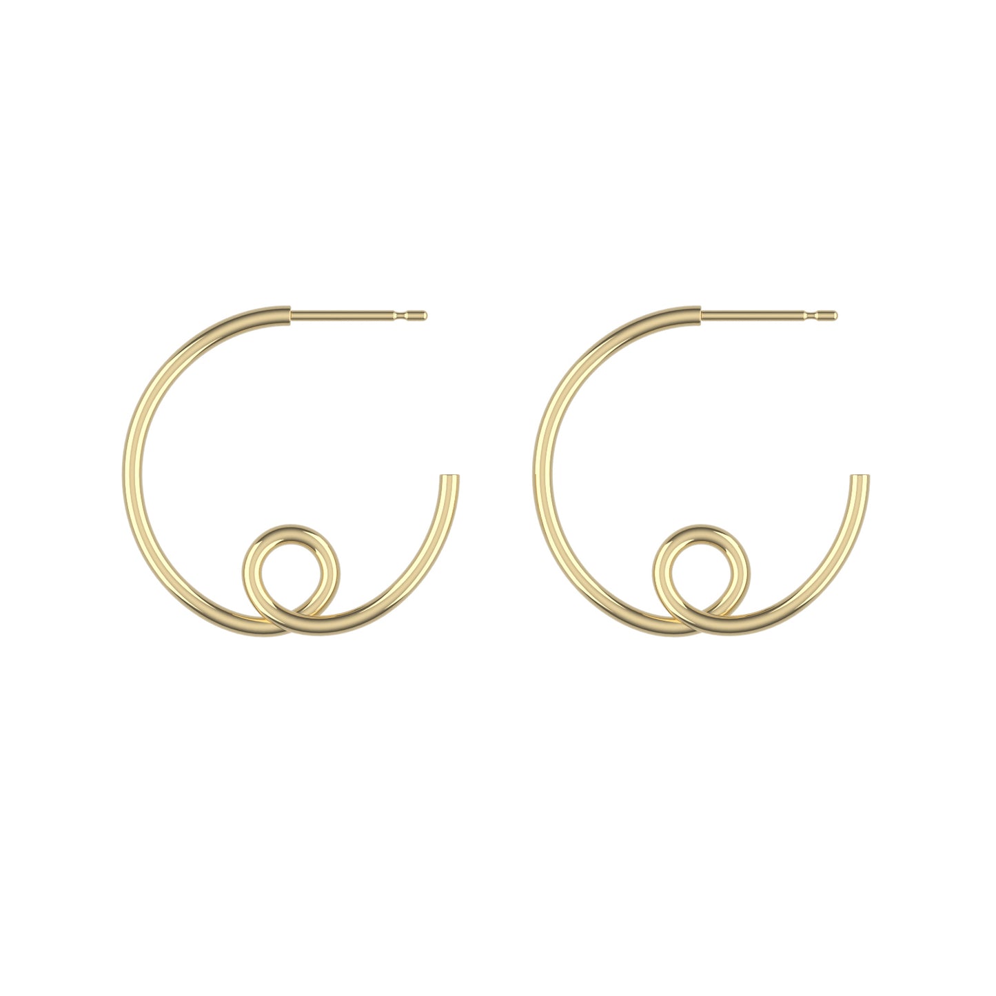 14K Yellow Gold Large Loopy Earrings