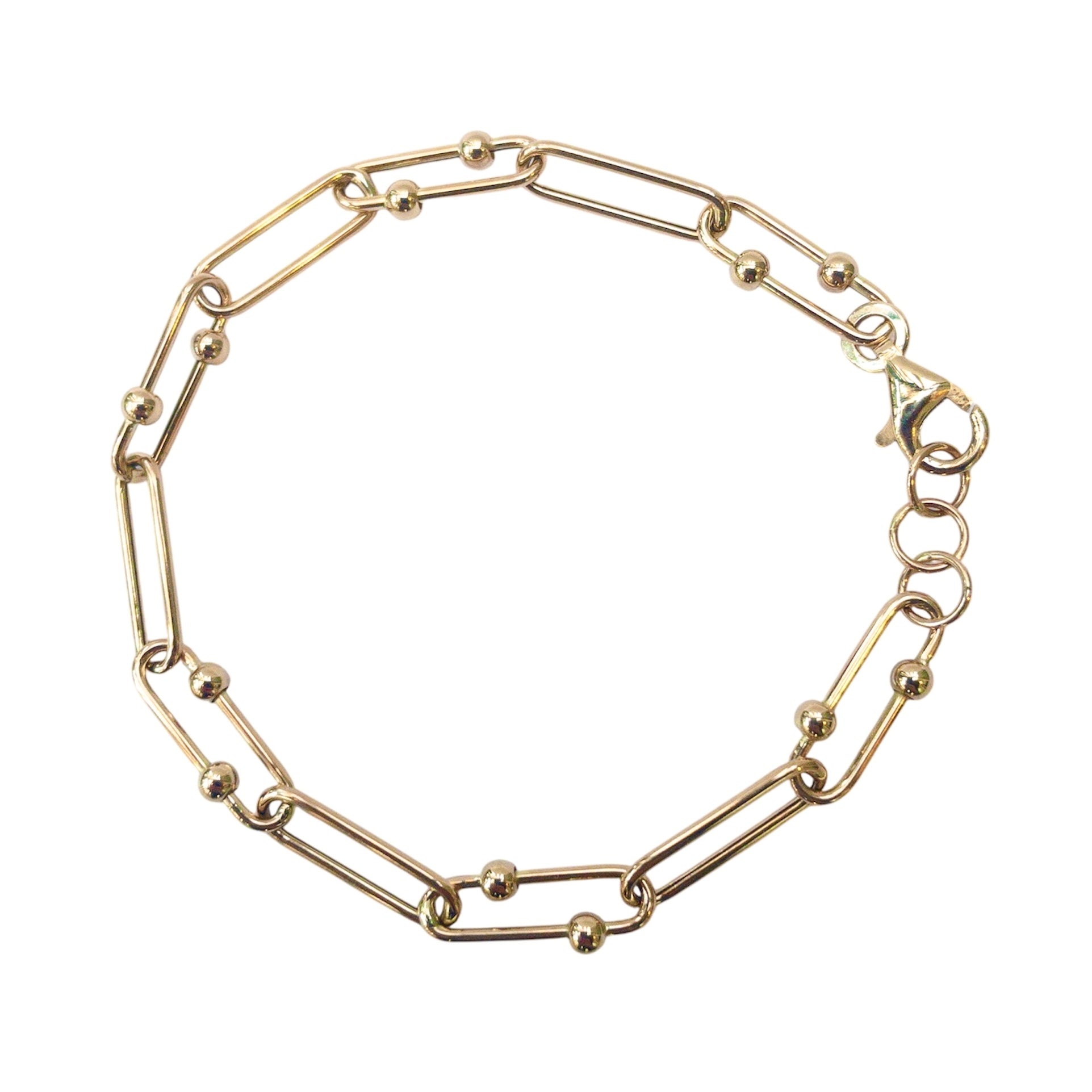 14K Yellow Gold Lines and Dots Bracelet