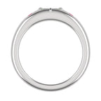 14K White Gold Green Beryl Ruby Pinky Ring