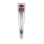 14K White Gold Green Beryl Ruby Pinky Ring