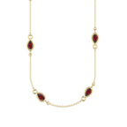 14K Yellow Gold Garnet Droplet Necklace