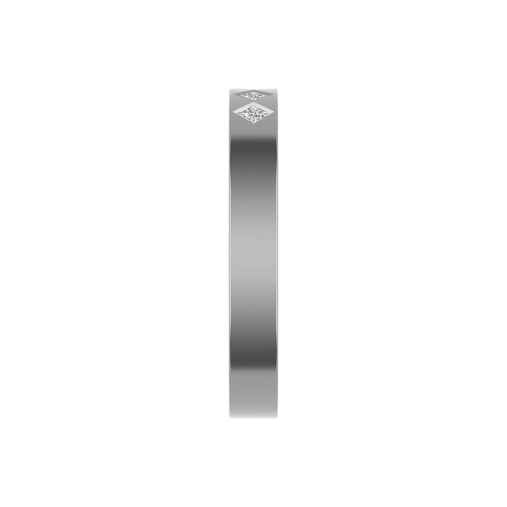 14K White Gold Five Stone Princess Cut Diamond Band