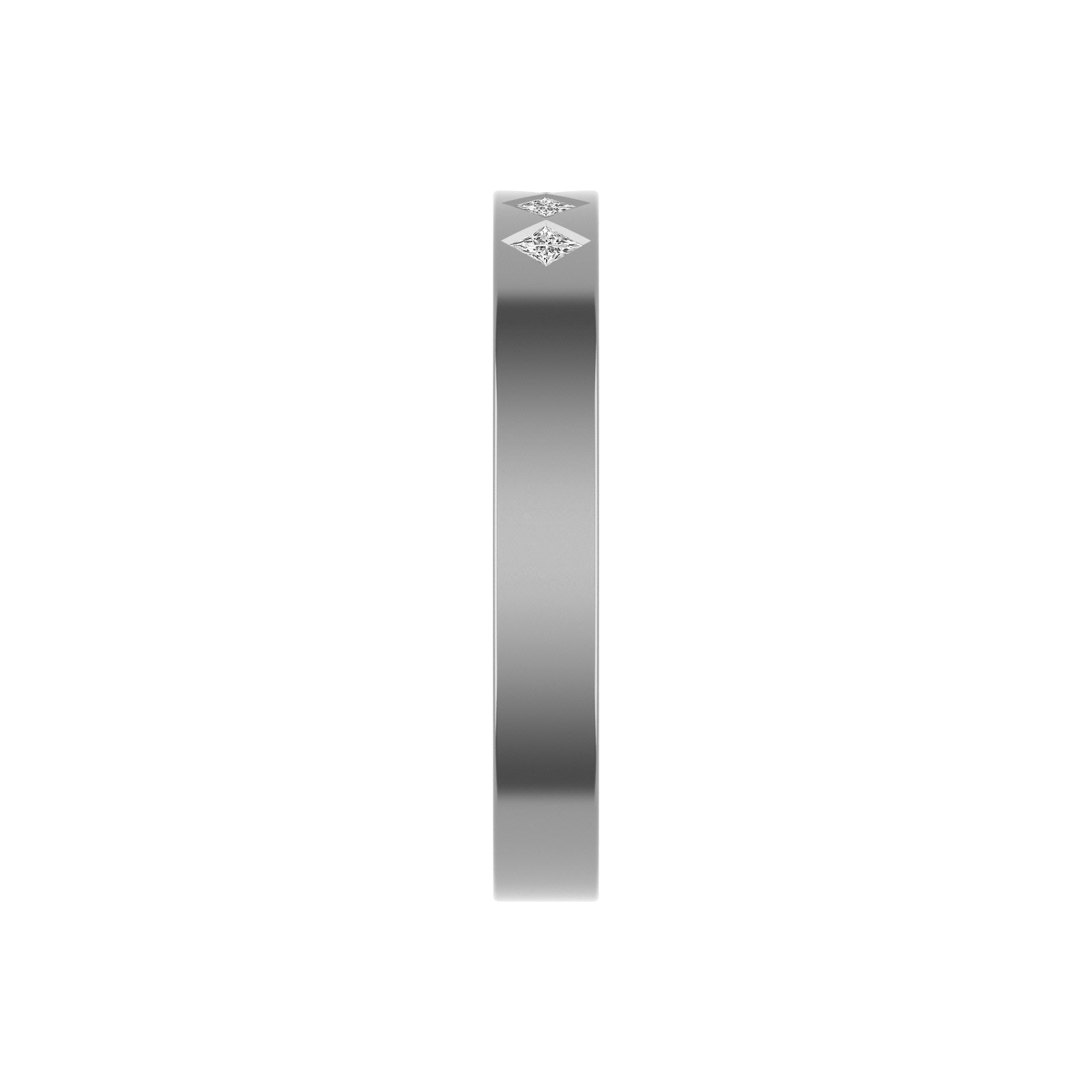 14K White Gold Five Stone Princess Cut Diamond Band