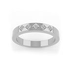 14K White Gold Five Stone Princess Cut Diamond Band