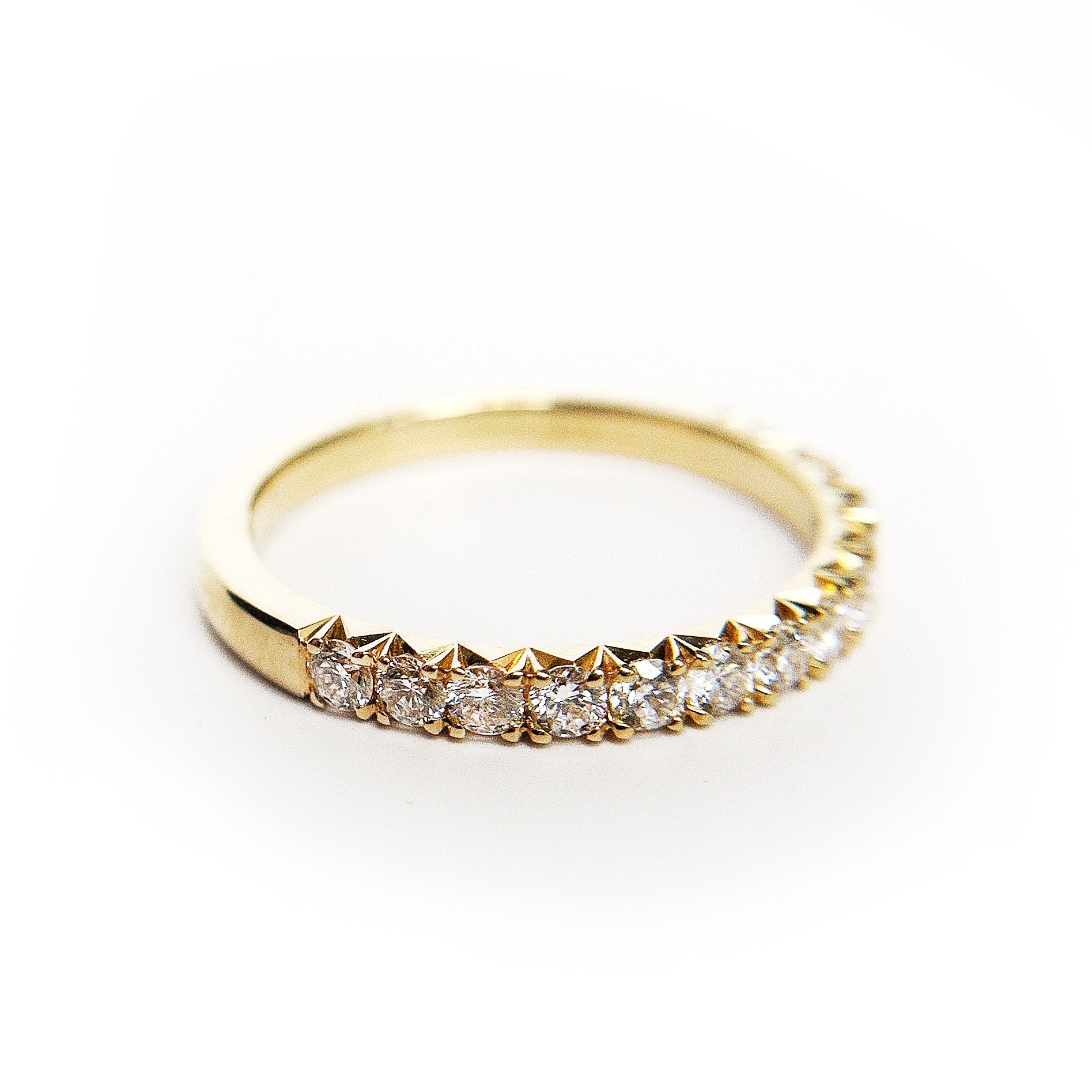 18K Yellow Gold Handcrafted Diamond Band