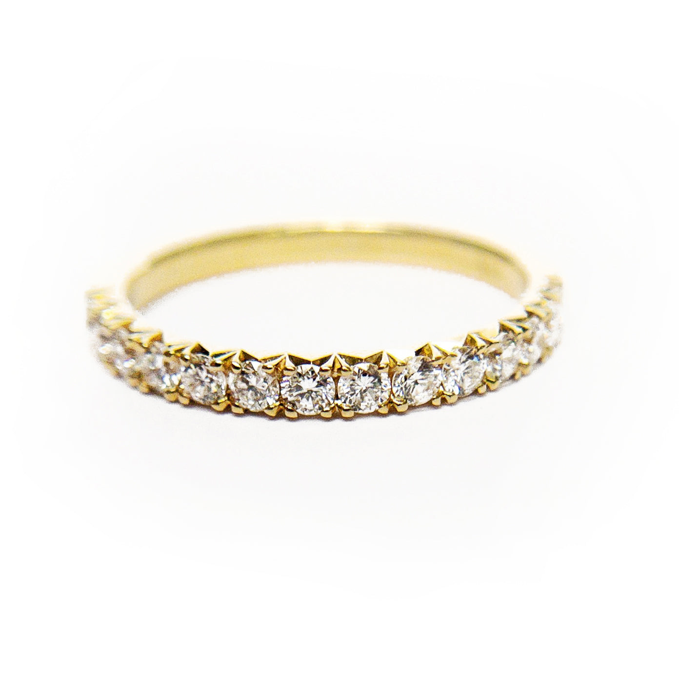 18K Yellow Gold Handcrafted Diamond Band