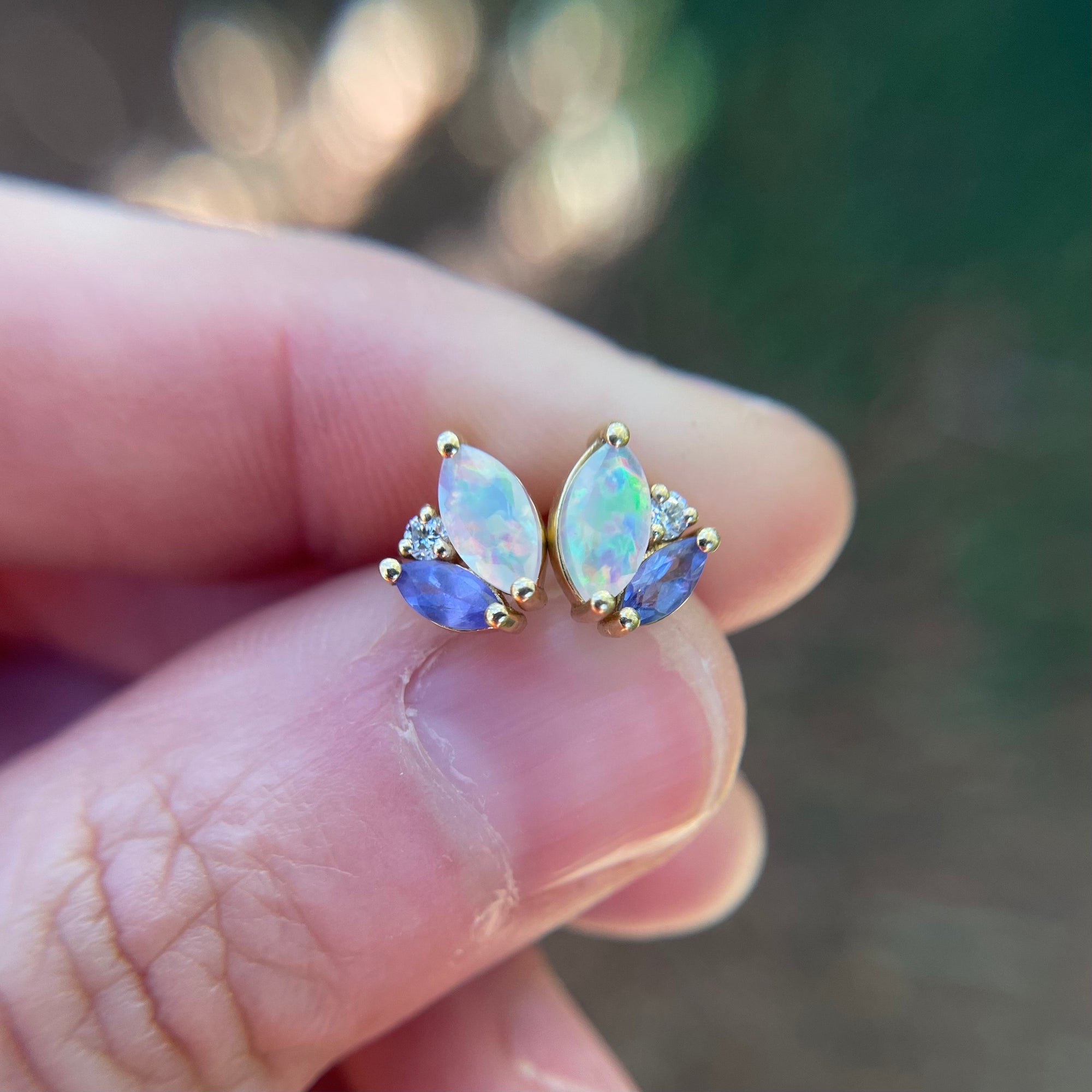 14K Yellow Gold Firefly Earrings