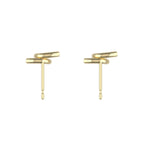 14K White Gold Loopy Stud Earrings