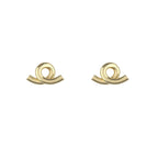 14K White Gold Loopy Stud Earrings