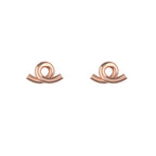 14K White Gold Loopy Stud Earrings