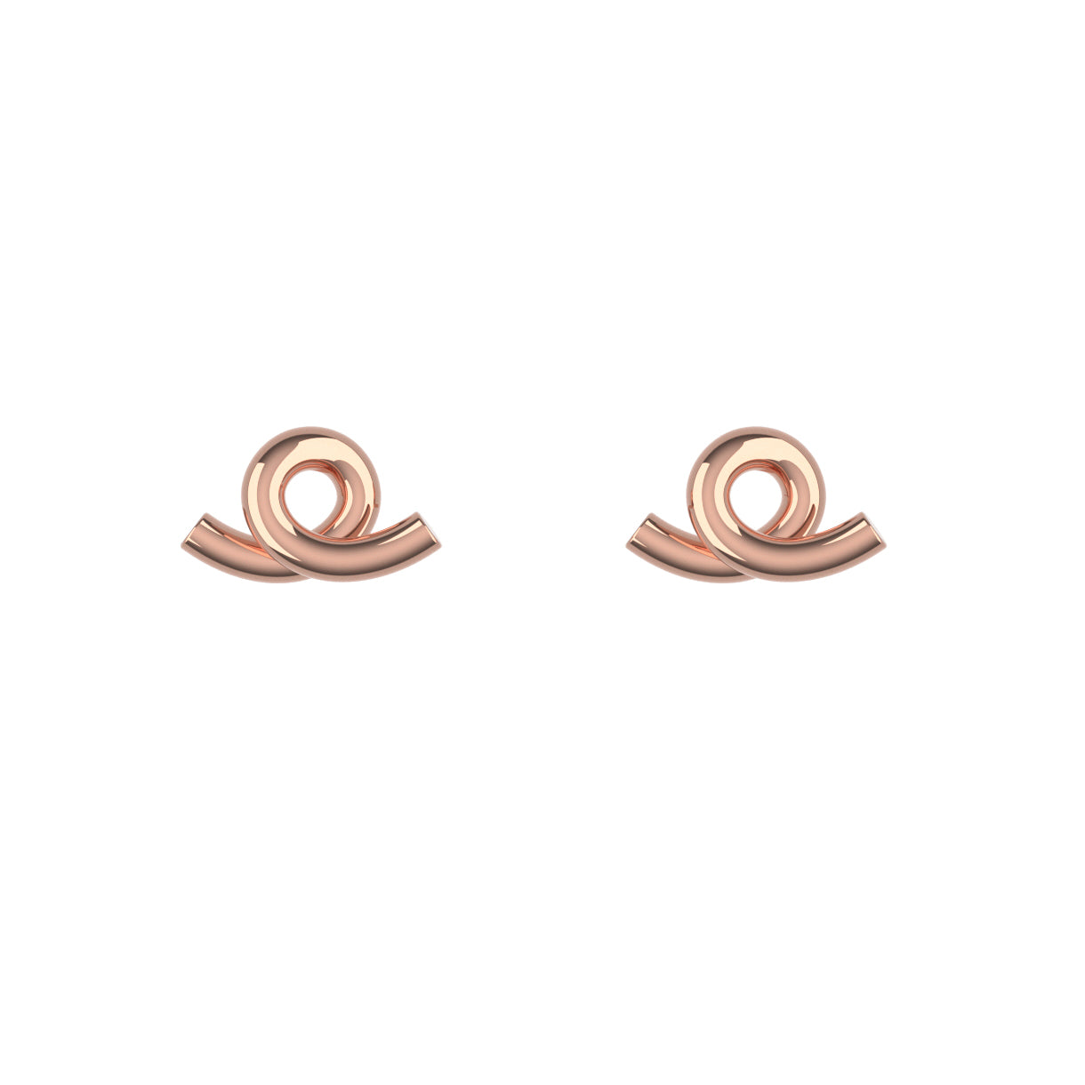 14K White Gold Loopy Stud Earrings