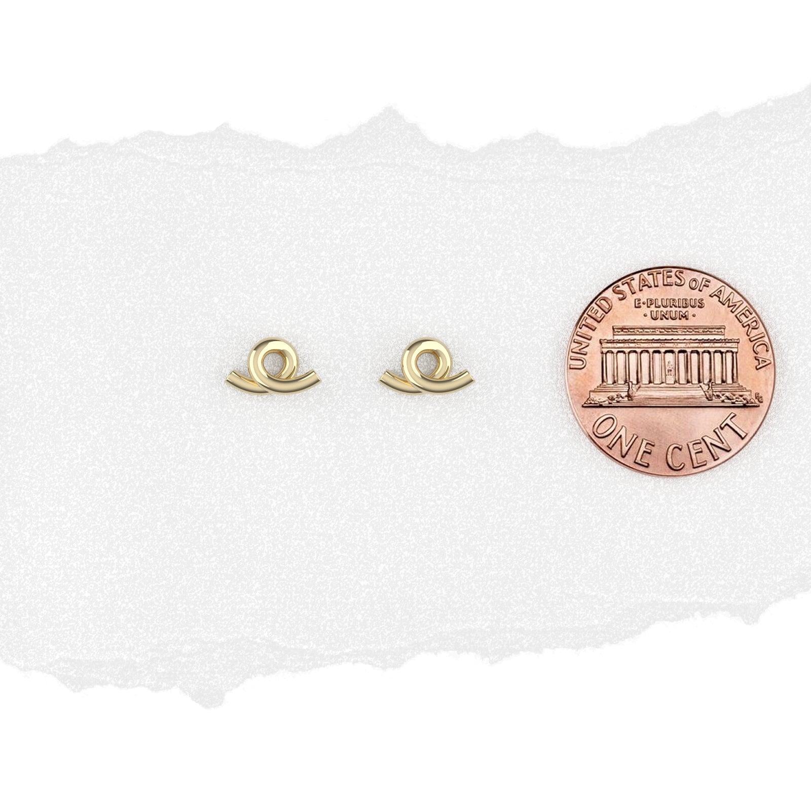 14K White Gold Loopy Stud Earrings