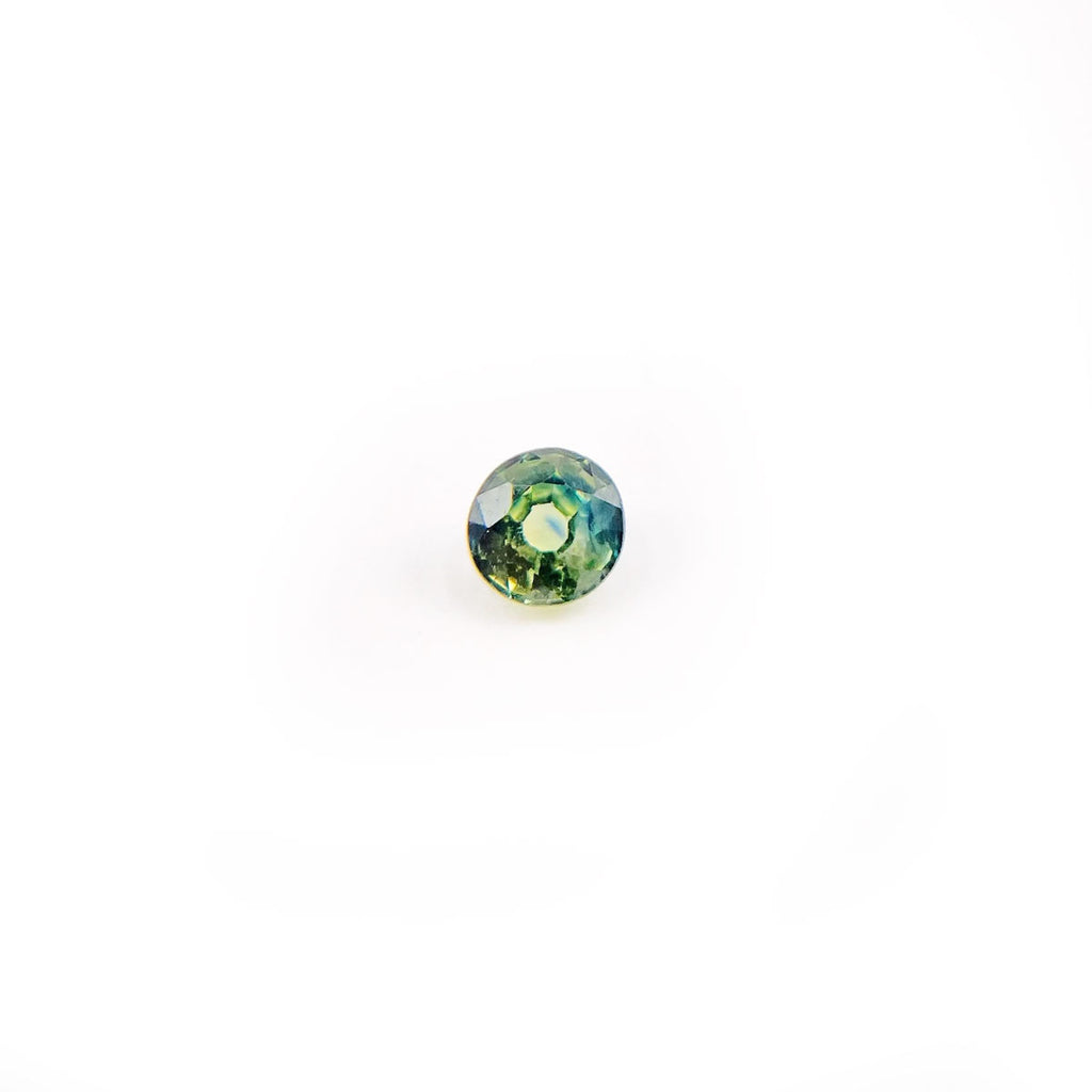 Round Green Parti Sapphire for Custom Work