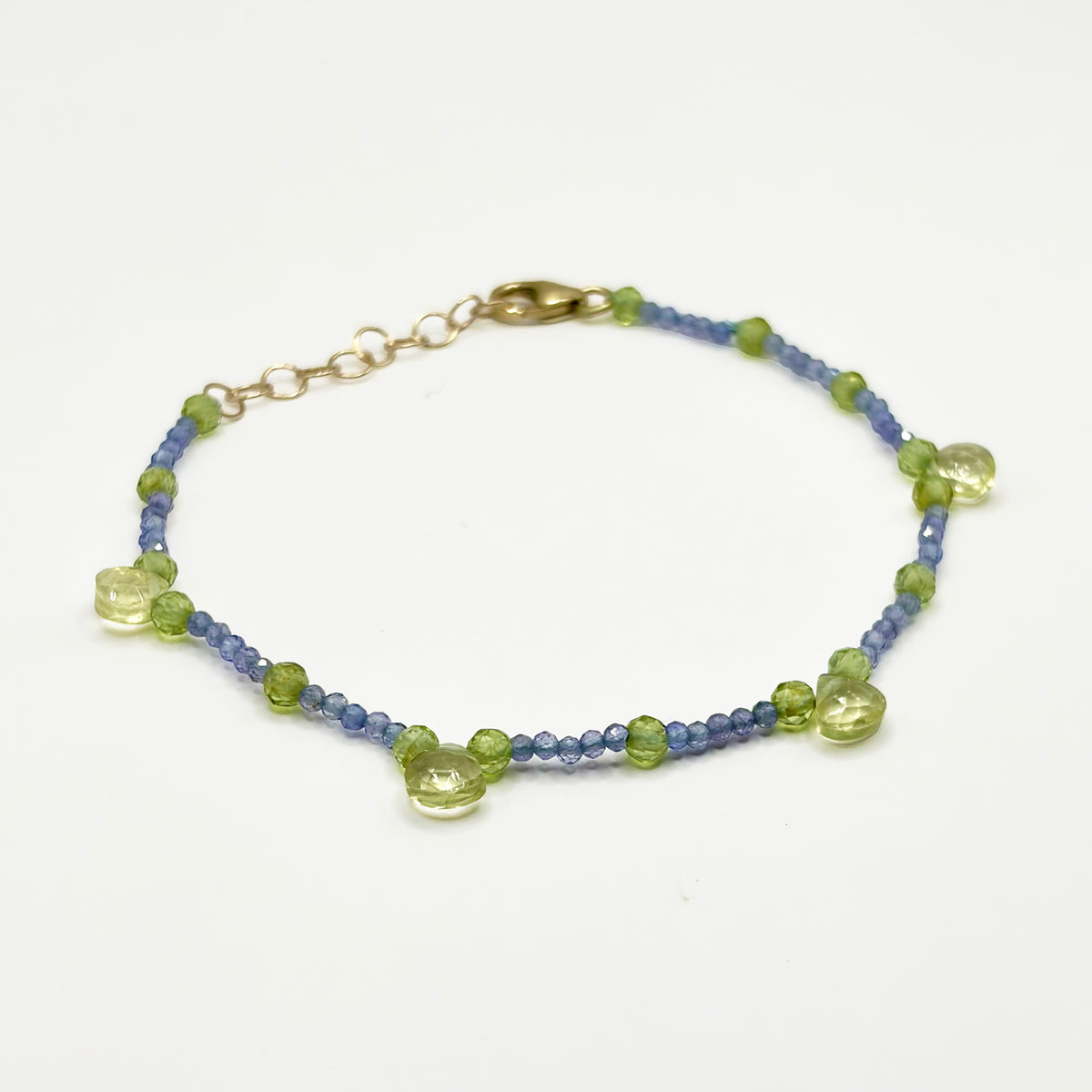 Starlit Periwinkle Bracelet | Tanzanite, Peridot & Lemon Quartz