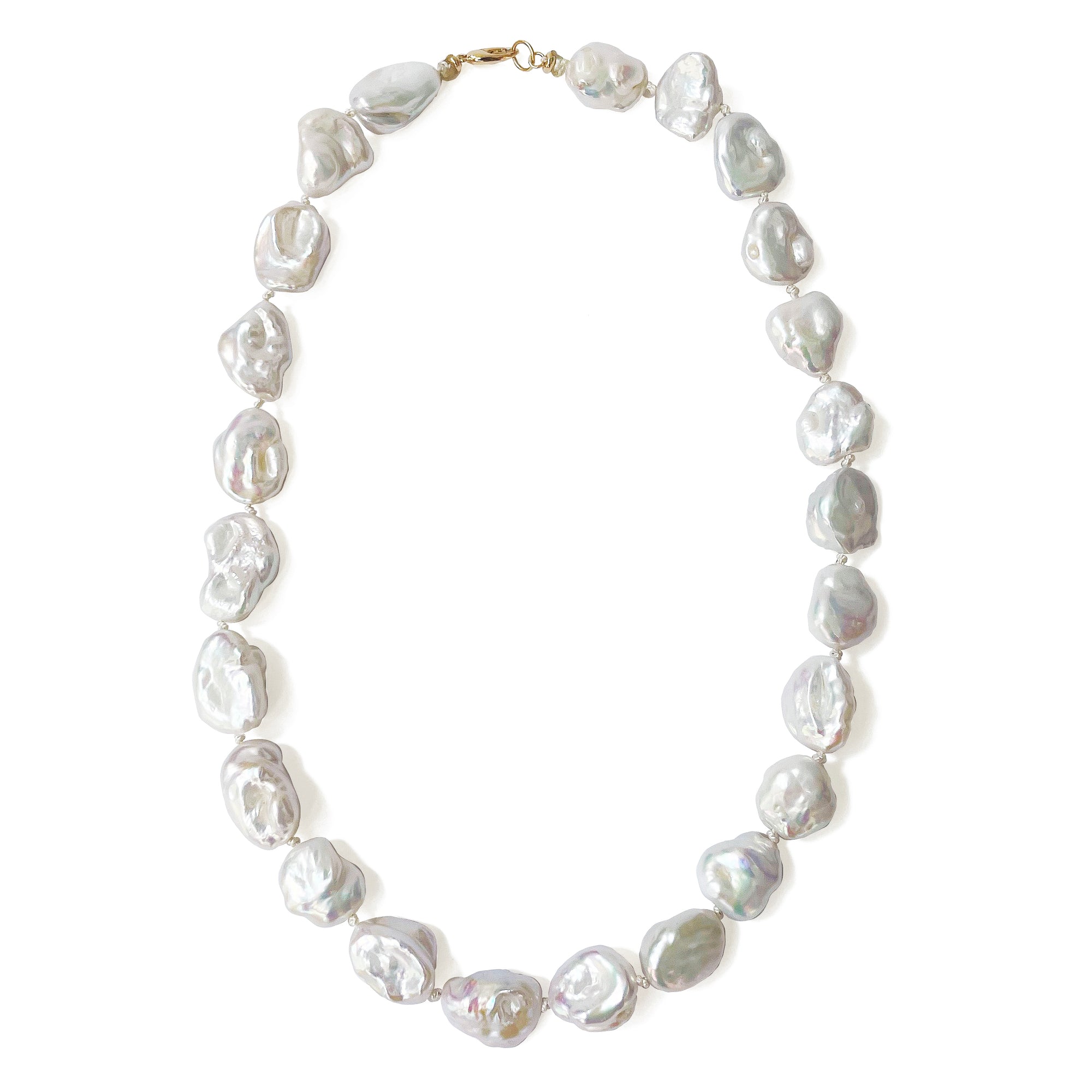 14K Yellow Gold Freshwater Keshi Pearl Knotted Necklace