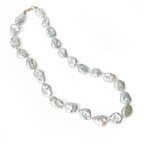 14K Yellow Gold Freshwater Keshi Pearl Knotted Necklace