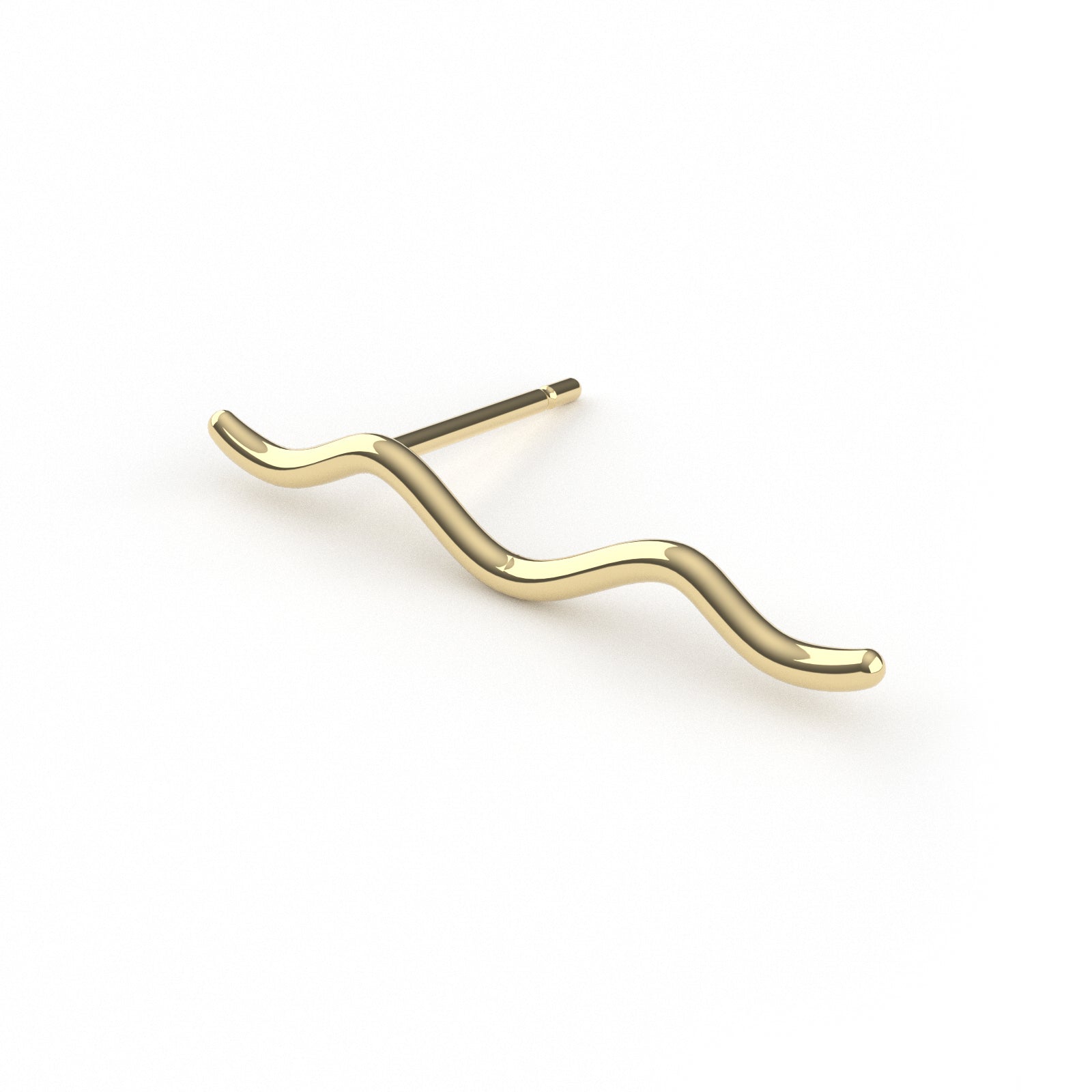 14K Yellow Gold Squiggle Ear Climber