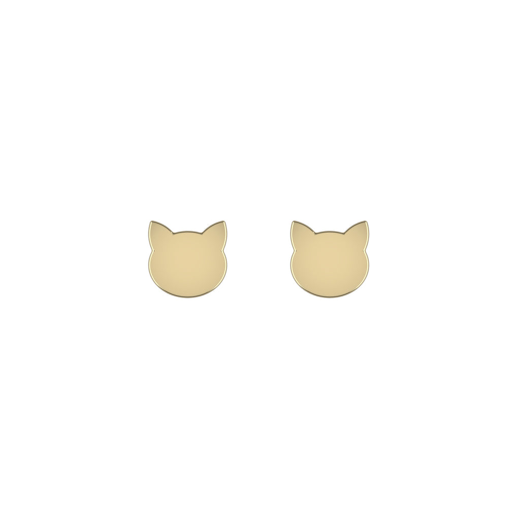 14KY Boucles D'Oreilles Chat
