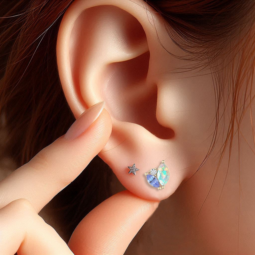 14K Yellow Gold Firefly Earrings