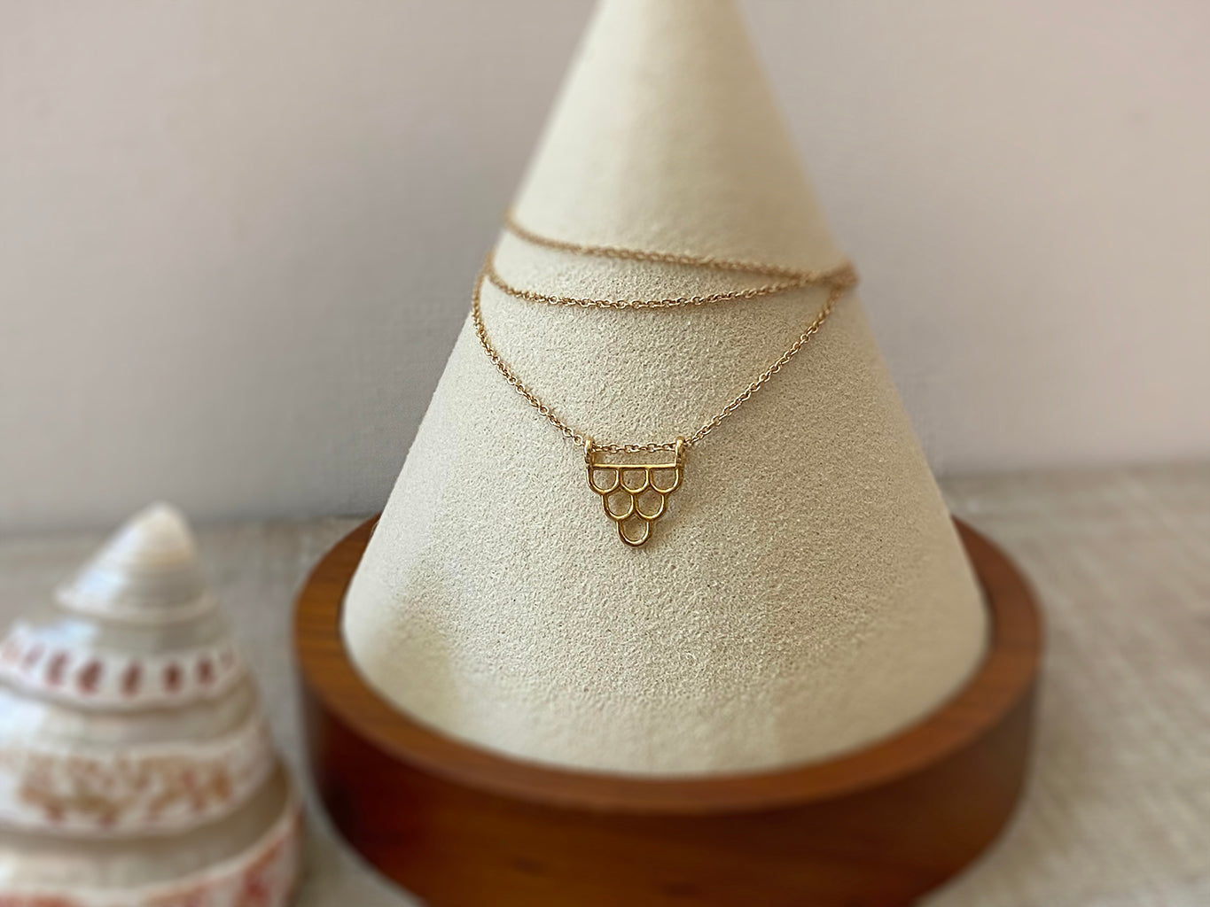 14K Yellow Gold Fish Scales Necklace