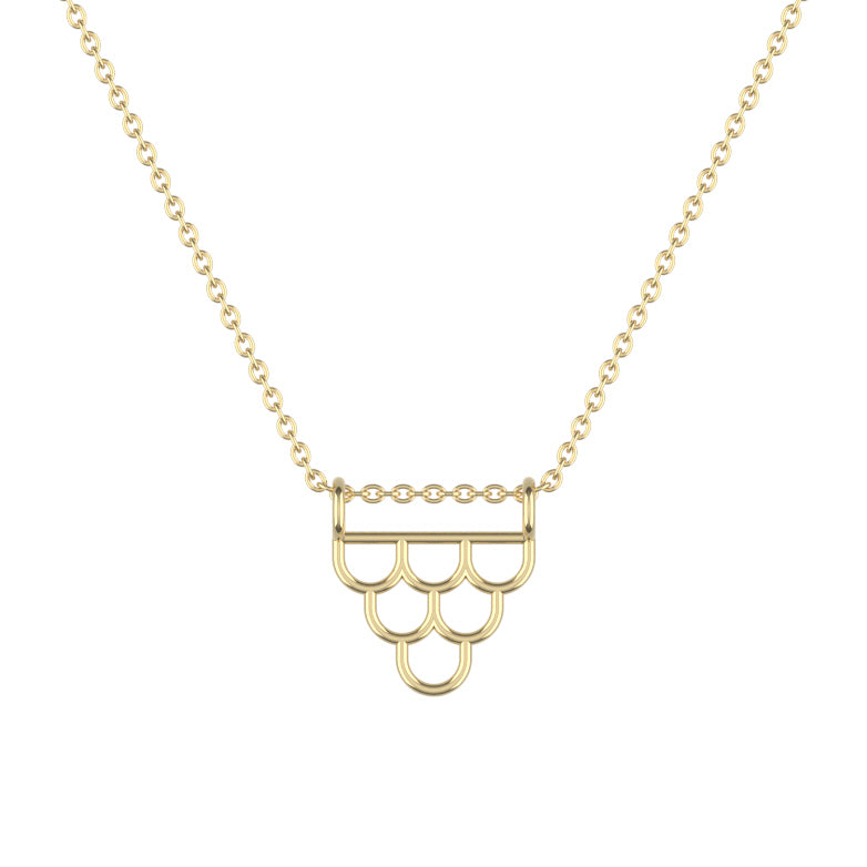 14K Yellow Gold Fish Scales Necklace