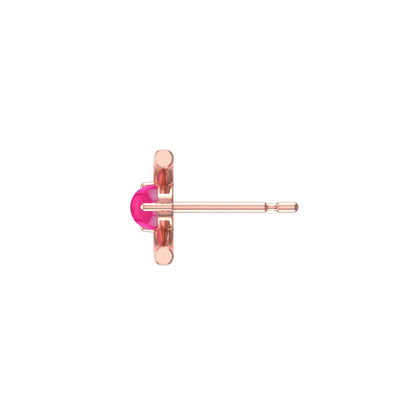 Arc Stud Earrings | Rhodolite Garnet