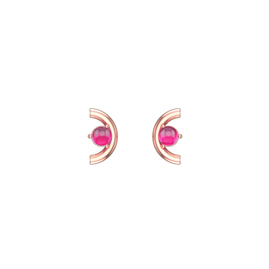 14K RoseGold Macaroni Stud Earrings