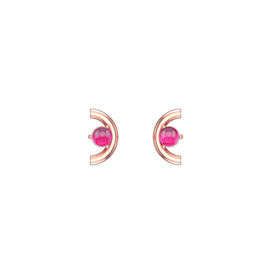 14K RoseGold Macaroni Stud Earrings