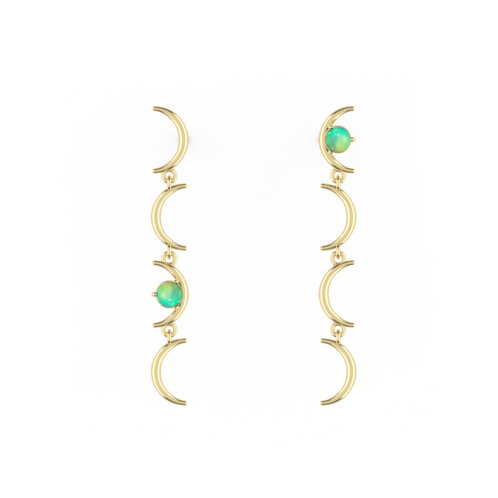 Moon Phases Dangle Earrings | Opalite