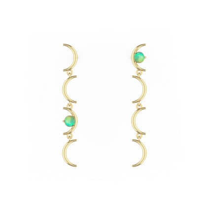 Moon Phases Dangle Earrings | Opalite