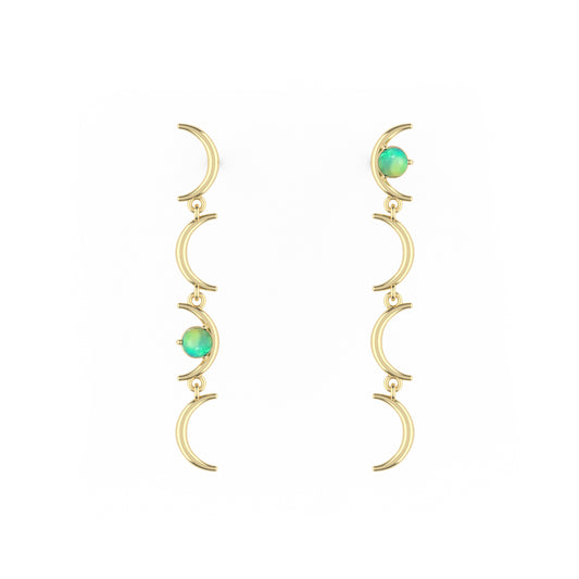 Moon Phases Dangle Earrings | Opalite