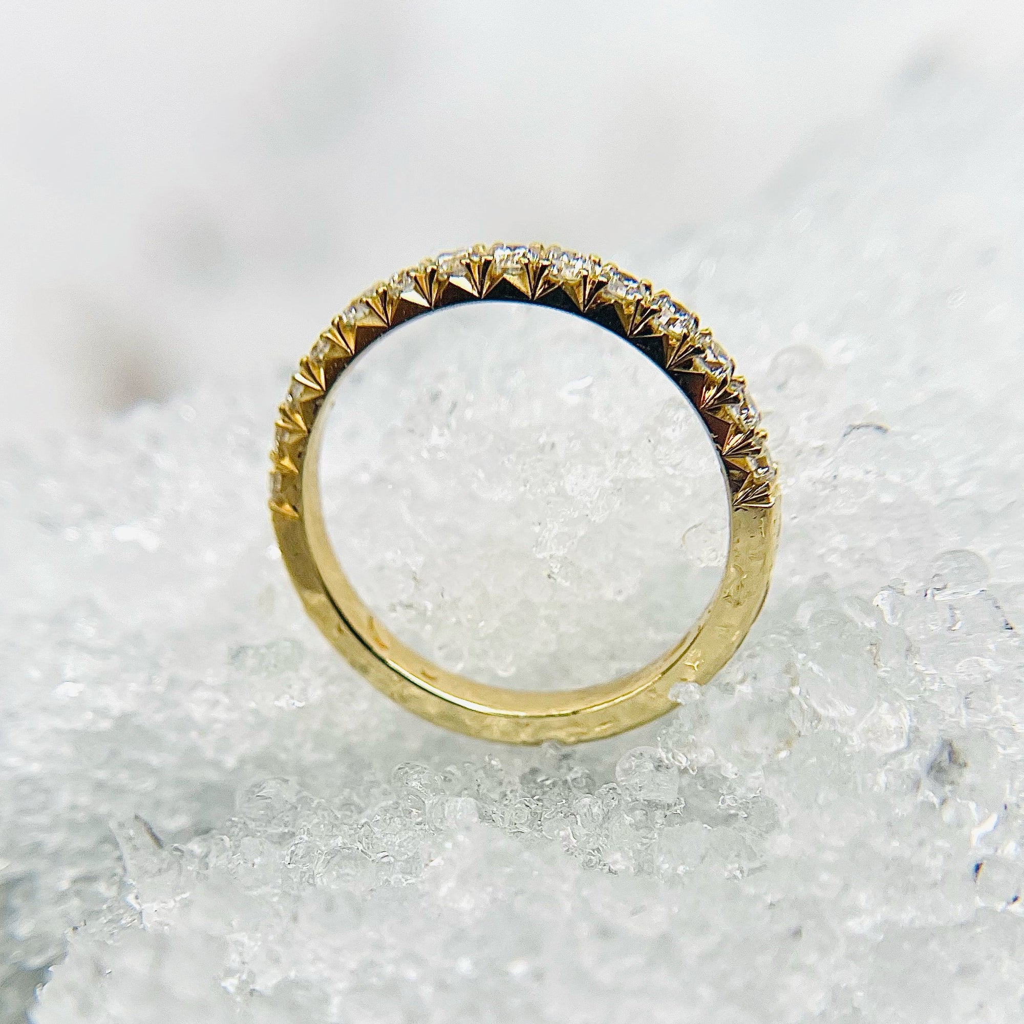 18K Yellow Gold Handcrafted Diamond Band