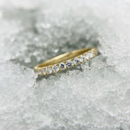 18K Yellow Gold Handcrafted Diamond Band