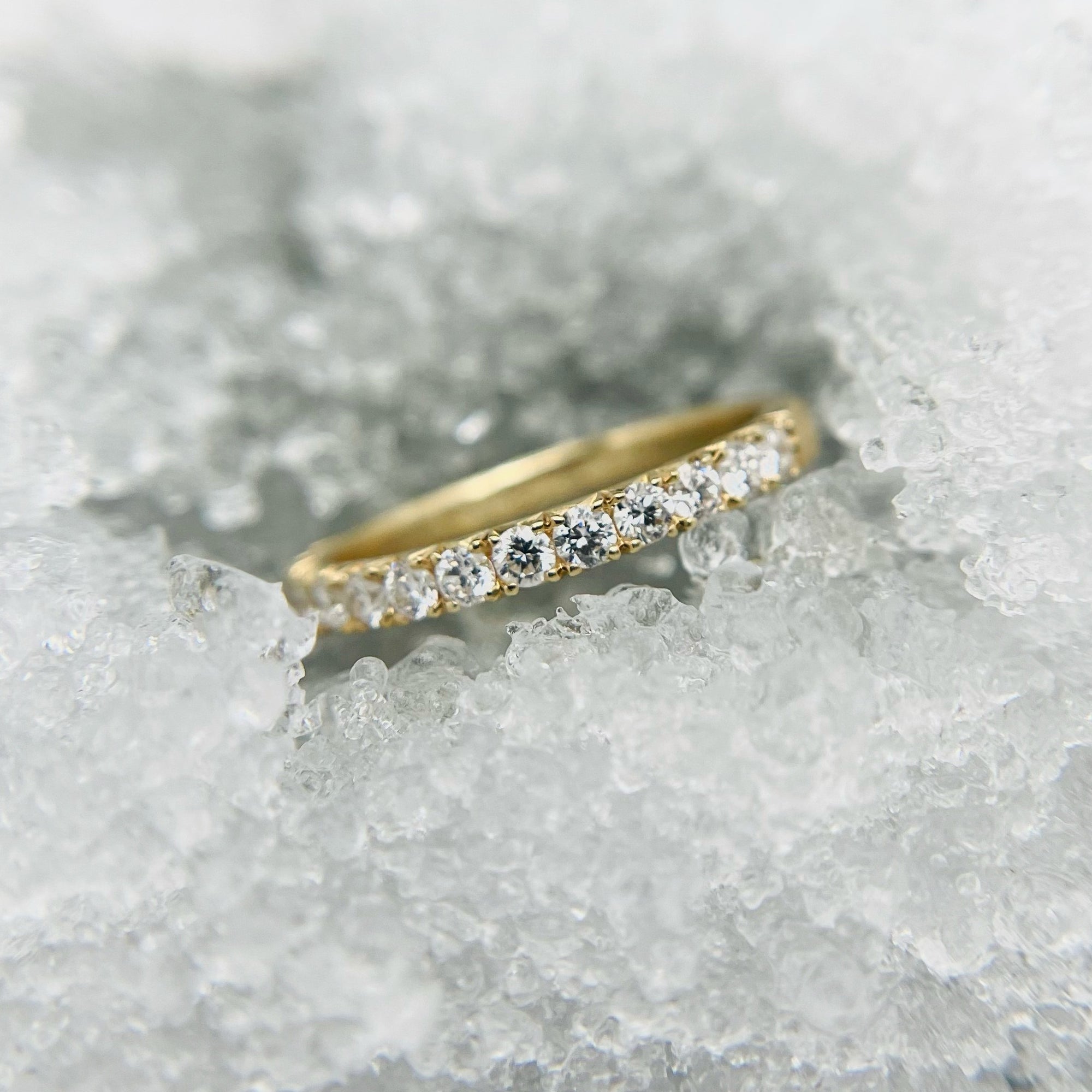 18K Yellow Gold Handcrafted Diamond Band