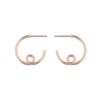 Large 14k rose gold loopy hoop earrings on a white background