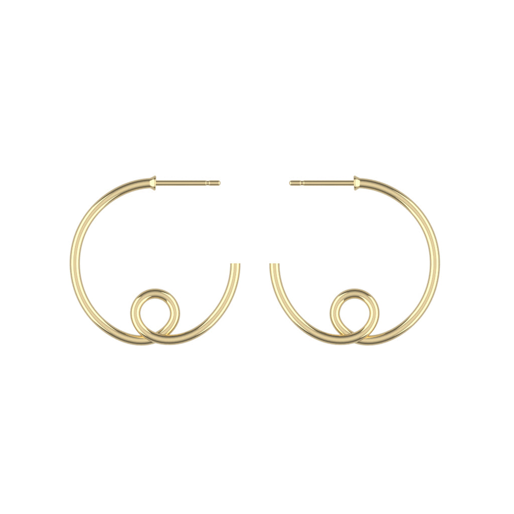 14K Yellow Gold Large Loopy Earrings