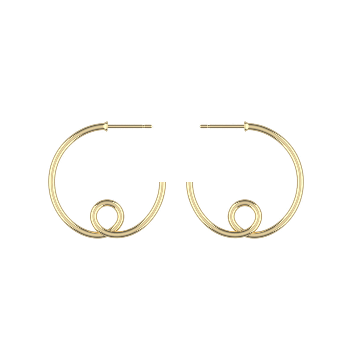 14K Yellow Gold Large Loopy Earrings