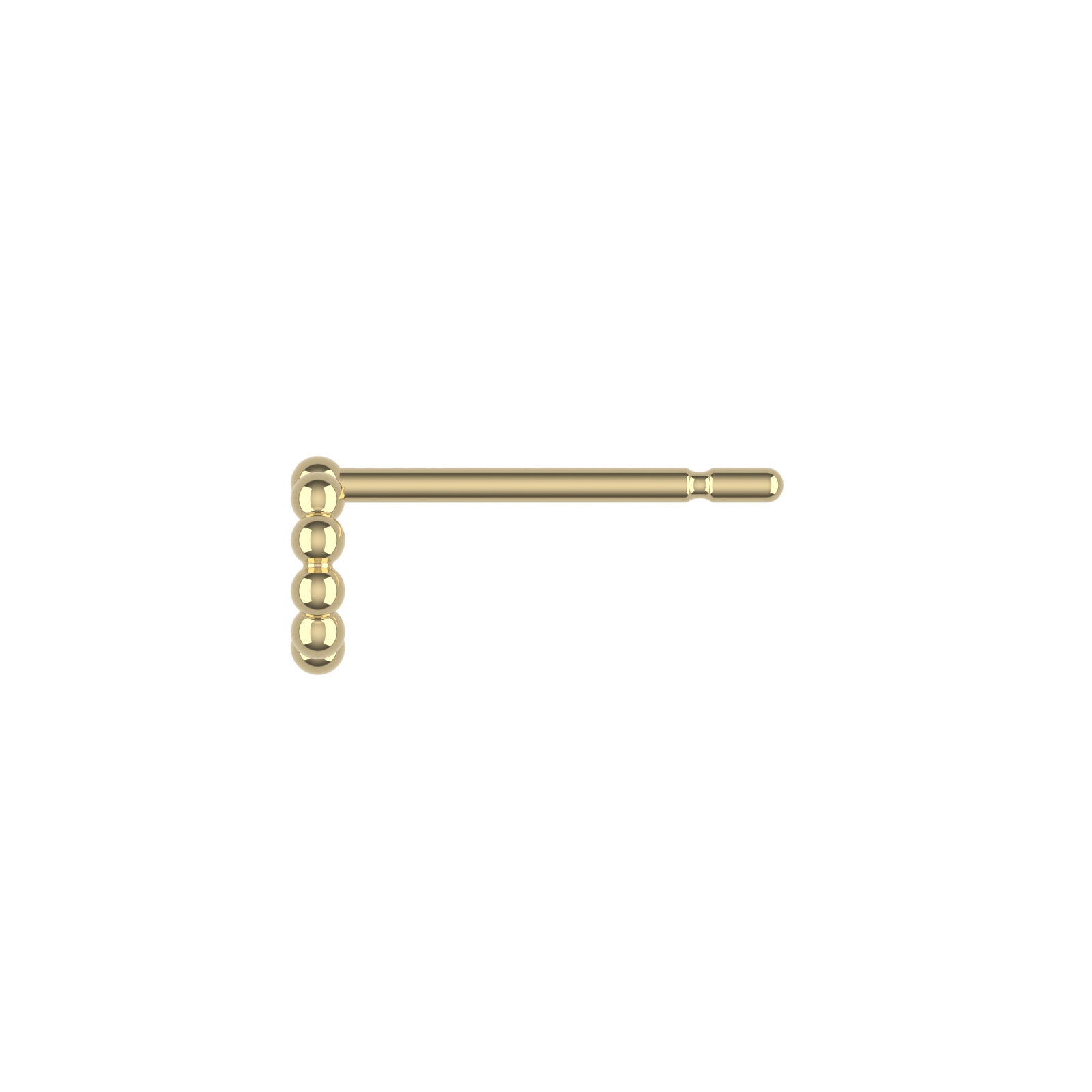 14K Yellow Gold Mini Beaded Circle Stud Earrings
