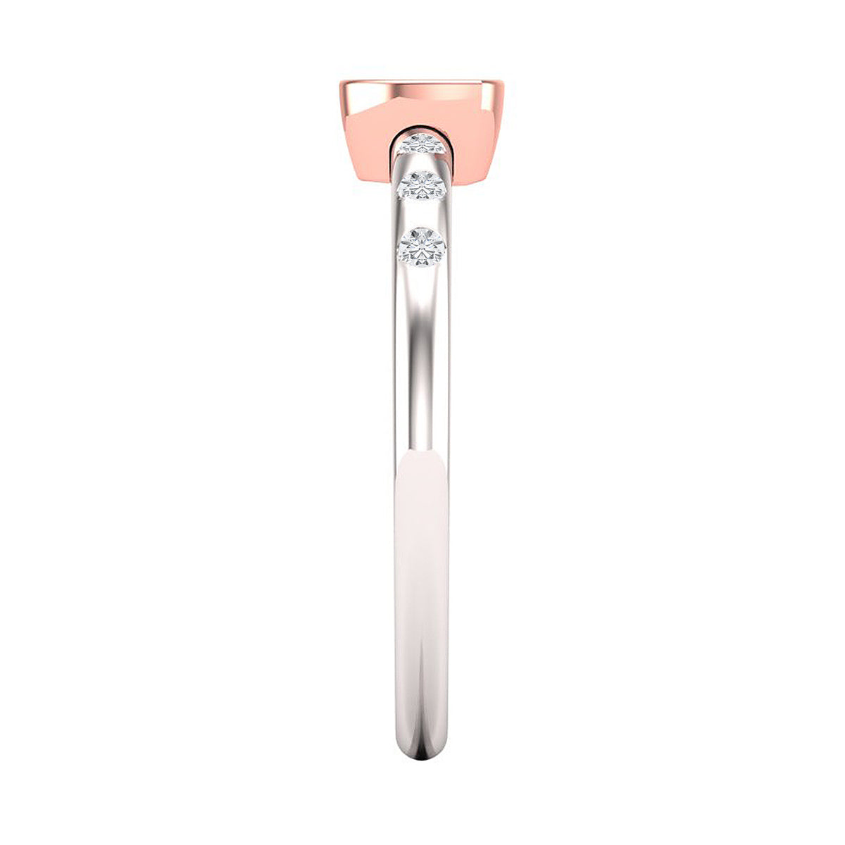 pink trillion cut tourmaline ring side
